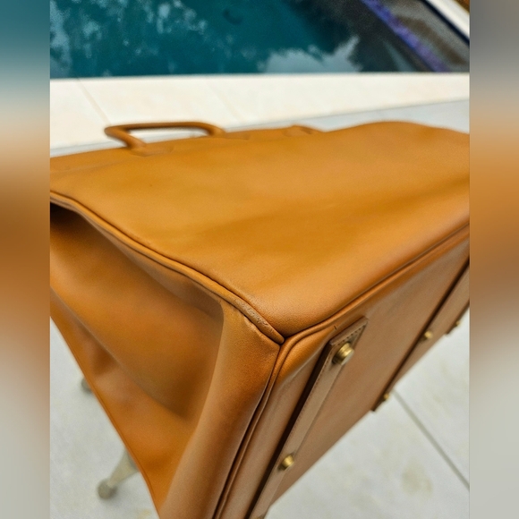 Hermes Natural Hide Leather HAC Birkin 50 Travel Bag - Picture 7 of 16